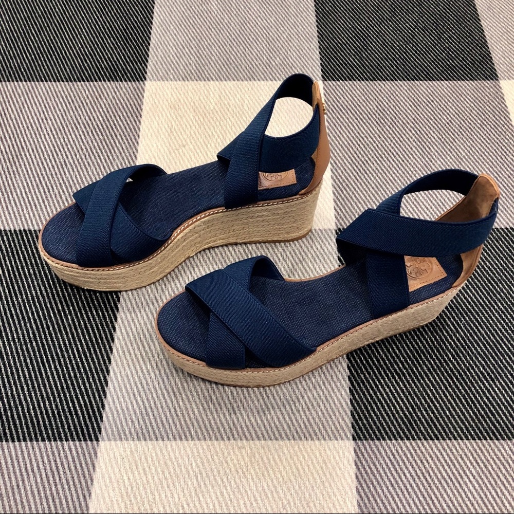 Tory Burch Frieda Espadrille Wedge Sandals NIB - Picture 3 of 6